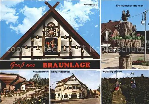 Braunlage Glockenspiel Eichhoernchen Brunnen Kurgastzentrum Elbingeroederstrasse Wurmberg Seilbahn Kat. Braunlage Harz