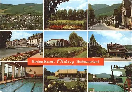 Olsberg Sauerland Teilansichten Kneipp Kurort Hallenbad Freibad Kat. Olsberg