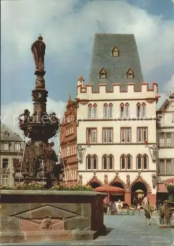 Trier Steipe mit Rotem Haus Brunnen Kat. Trier