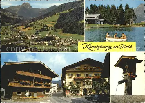 Kirchberg Tirol Rettenstein Badesee Strassenmotiv Hotel Daxer Dorfbrunnen Kat. Kirchberg in Tirol