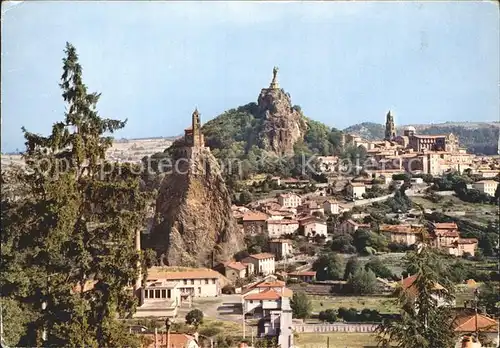 Le Puy en Velay Vue generale Chapelle St Michel Rocher Corneille et Cathedrale Kat. Le Puy en Velay