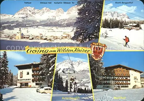 Going Wilden Kaiser Tirol Sporthotel Pension Blattlhof Winterpanorama Alpen Astenberglift Kat. Going am Wilden Kaiser