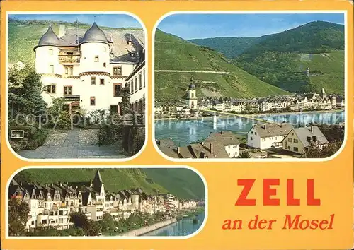 Zell Mosel Altstadt Bruecke Weinberge Kat. Zell (Mosel)