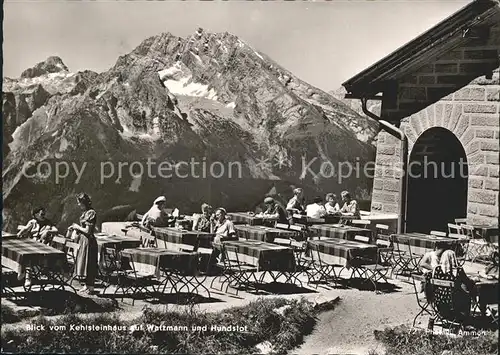 Berchtesgaden Blick vom Kehlsteinhaus auf Watzmann und Hundstot Berchtesgadener Alpen Kat. Berchtesgaden