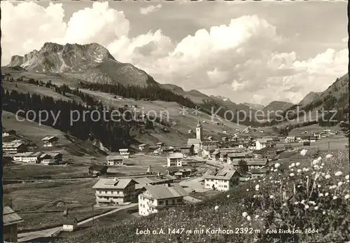 Lech Vorarlberg Panorama mit Karhorn Lechquellengebirge Kat. Lech