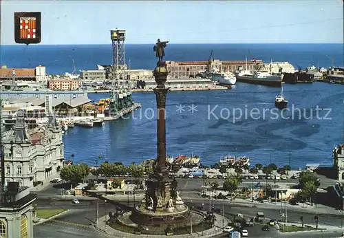 Barcelona Cataluna Kolumbusdenkmal Hafen Kat. Barcelona