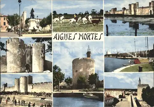 Aigues Mortes Gard Place Saint Louis Les Gardians Les Remparts Kat. Aigues Mortes