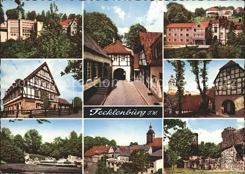 Tecklenburg Stadttor Fachwerkhaeuser Kirche Kat. Tecklenburg