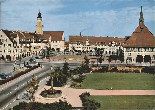 Freudenstadt Marktplatz mit Stadt  und Rathaus Kat. Freudenstadt