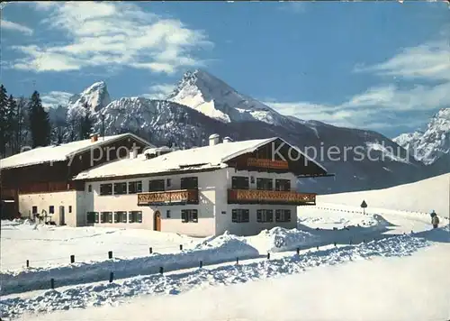 Berchtesgaden Partie in der Schoenau mit Watzmann Kat. Berchtesgaden