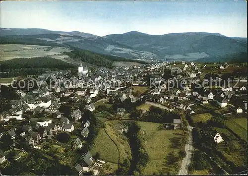 Winterberg Hochsauerland Fliegeraufnahme Hotel Engemann Kurve Kat. Winterberg