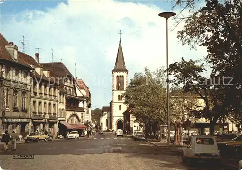 Munster Haut Rhin Elsass La Place du Marche et l Eglise Catholique Kat. Munster