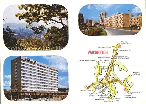 Walbrzych Waldenburg Widok ogolny Hotel Sudety Osiedle mieszkaniowe Piaskowa Gora Kat. Waldenburg Niederschlesien