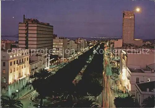 Tunis Clai de lune sur l avenue Bourguiba Kat. Tunis