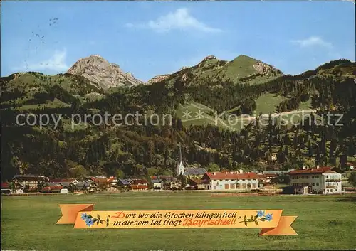 Bayrischzell Ortsansicht mit Wendelstein Kat. Bayrischzell