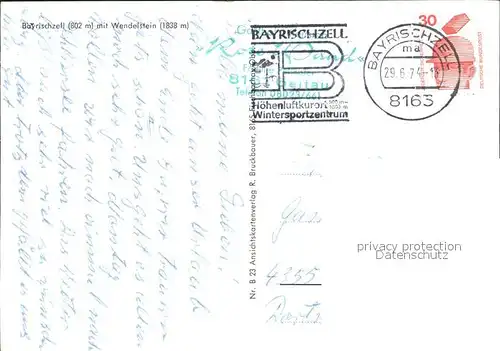 Bayrischzell Ortsansicht mit Wendelstein Kat. Bayrischzell