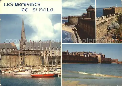 Saint Malo Ille et Vilaine Bretagne Les remparts Devant les plages et les bassins Kat. Saint Malo