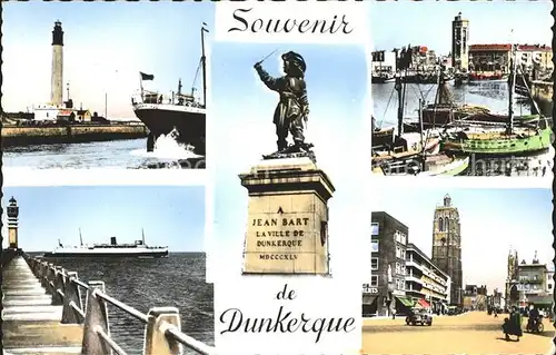 Dunkerque Hafen Leuchtturm Seebruecke Denkmal Jean Bart Kirche Kat. Dunkerque