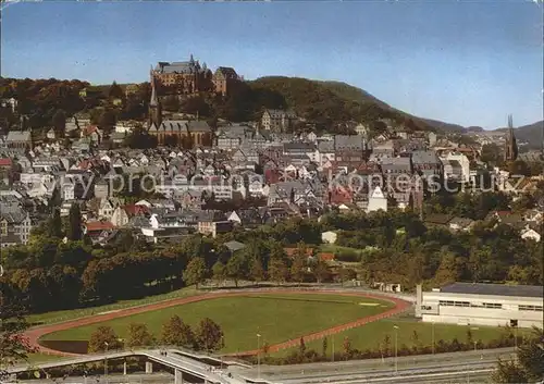 Marburg Lahn Stadtblick mit Schloss Kat. Marburg