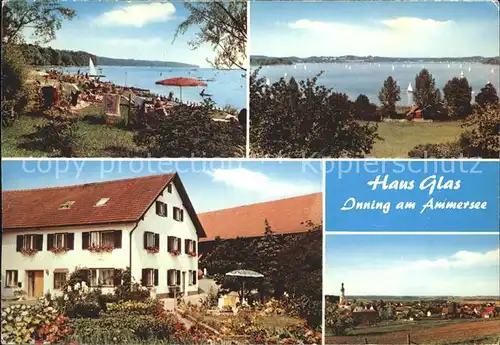Inning Ammersee Strandpartie Haus Glas Panorama Kat. Inning a.Ammersee