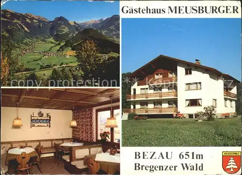 Bezau Vorarlberg Total Gaestehaus Meusburger Gaststube Kat. Bezau