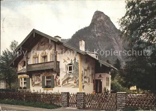 Oberammergau Rotkaeppchen Haus mit Kofel Kat. Oberammergau