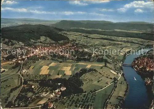 Gailingen mit Diessenhofen und Schloss Rheinburg Fliegeraufnahme Kat. Gailingen am Hochrhein