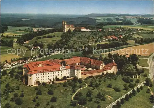 Ellwangen Jagst Schloss und Wallfahrtskirche Schoenenberg Fliegeraufnahme Kat. Ellwangen (Jagst)