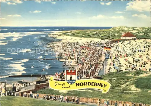 Norderney Nordseebad Fliegeraufnahme mit Strandleben Kat. Norderney