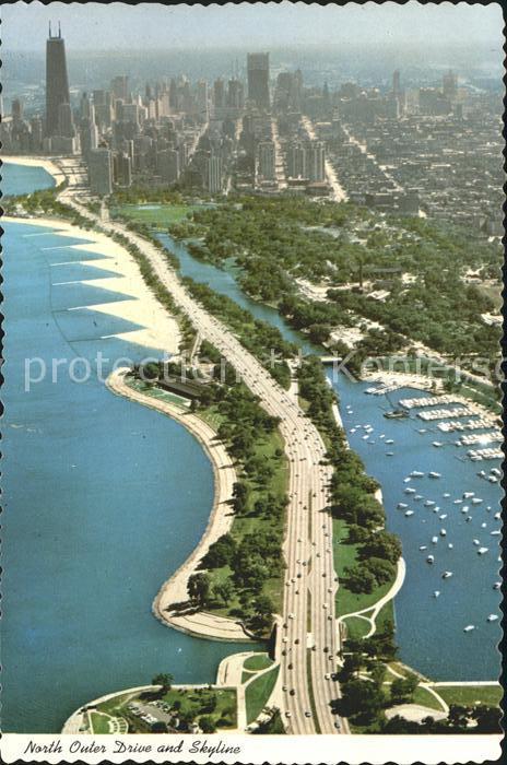 Chicago Illinois Fliegeraufnahme North Outer Drive and Skyline Kat