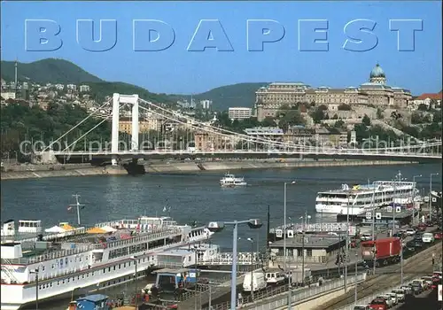 Budapest Brueckepartie mit Burg Kat. Budapest