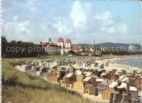 Binz Ruegen Strand mit Kurhaus Kat. Binz