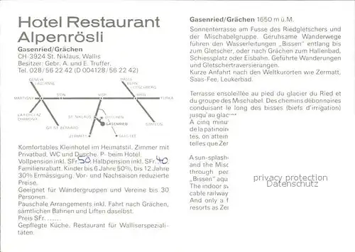 Gasenried Hotel Restaurant Alpenroesli Kat. Gasenried
