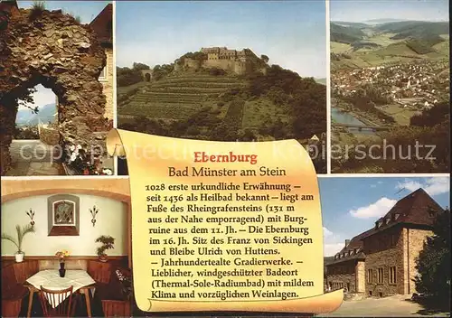 Bad Muenster Stein Ebernburg Ebernburg Restaurant Kat. Bad Muenster am Stein Ebernburg