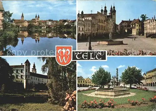 Telc Ulicky rybnik Radnice zamkem Namesti Miru Kat. Teltsch