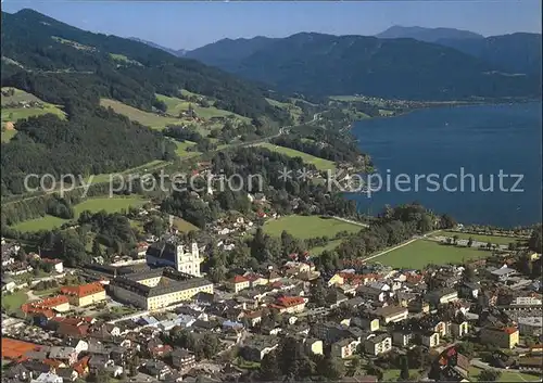 Mondsee Salzkammergut Pfarrkirche Schloss Fliegeraufnahme Kat. Mondsee