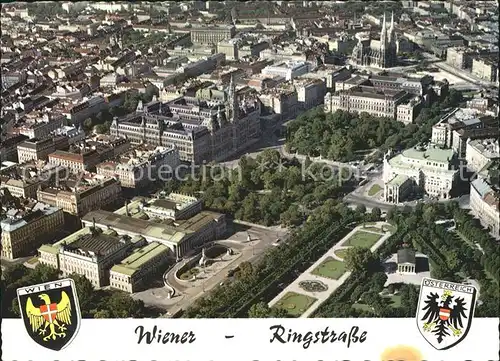 Wien Fliegeraufnahme Ringstrasse Parlament Rathaus Universitaet  Kat. Wien