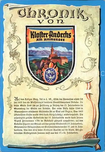 Kloster Andechs Chronik  Kat. Andechs