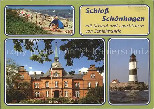 Brodersby Schlei Schloss Schoenhagen Strand Leuchtturm Schleimuende  Kat. Brodersby