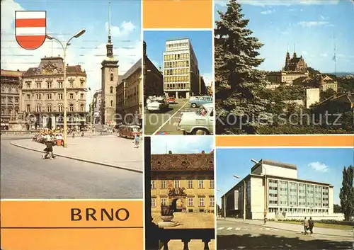 Brno Bruenn Namesti Svobody Obchodni dum Centrum Petrov Nadvori Nove radnice Janackovo divadlo Kat. Brno