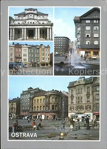 Ostrava Teilansichten Gebaeude Platz Springbrunnen Kat. Ostrava