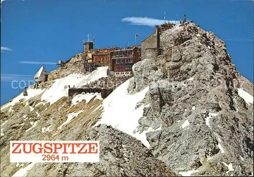 Zugspitze Muenchnerhaus Wetterwarte Seilbahnstation Hotel Schneefernerhaus Ostgipfel Kat. Garmisch Partenkirchen