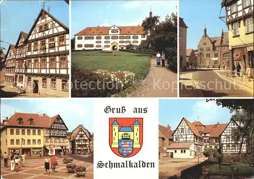 Schmalkalden Kirchhof Schloss Wilhelmsburg Mohrengasse Altmarkt Hessenhof Fachwerkhaus Wappen Kat. Schmalkalden