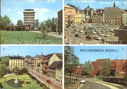 Reichenbach Vogtland Wasserturm Marktplatz Park des Friedens Ingenieurschule fuer Textiltechnik Kat. Reichenbach