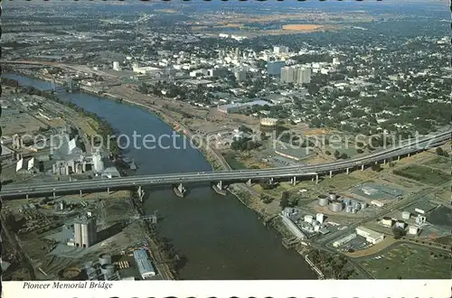 Sacramento California Pioneer Memorial Bridge aerial view Kat. Sacramento