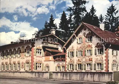 Oberammergau Kinderheim Haensel und Gretel Fassadenmalerei Huber Karte Nr 8089 Kat. Oberammergau