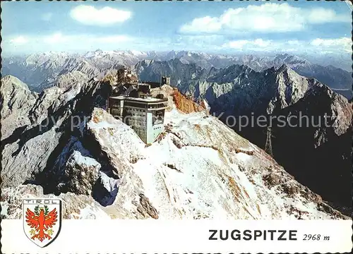 Zugspitze Bergstation Zugspitzseilbahn Muenchner Haus Alpenpanorama Fliegeraufnahme Kat. Garmisch Partenkirchen