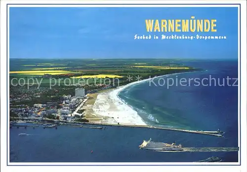 Warnemuende Ostseebad Fliegeraufnahme Kat. Rostock