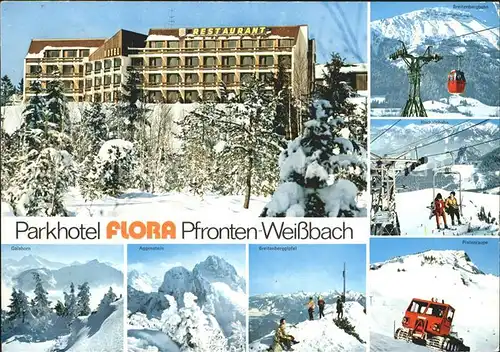 Weissbach Pfronten Parkhotel Flora Cafe Restaurant Wintersportplatz Alpenpanorama Kat. Pfronten
