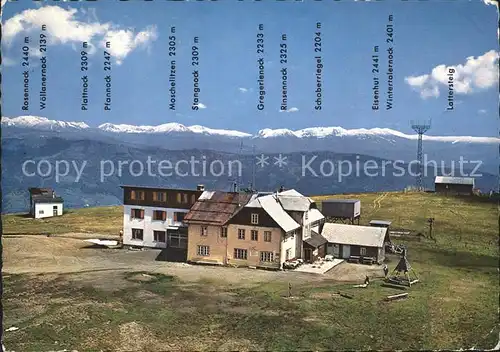 Gerlitzen Gipfelhaus mit Blick auf Nockgebiet Kat. Arriach